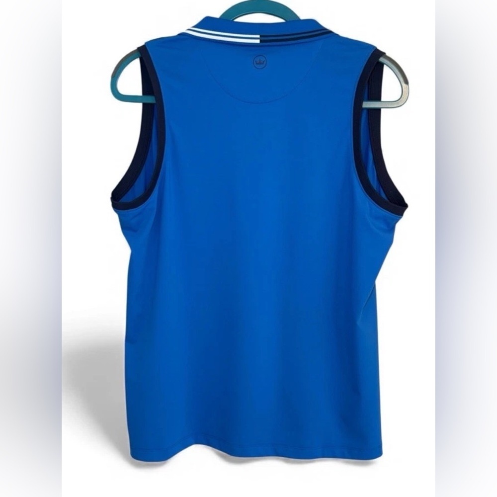 Peter Millar Women's 1/4 Zip Neck Sleeveless Polo Golf Shirt Sz XL UPF 50+ Logo - Picture 2 of 12